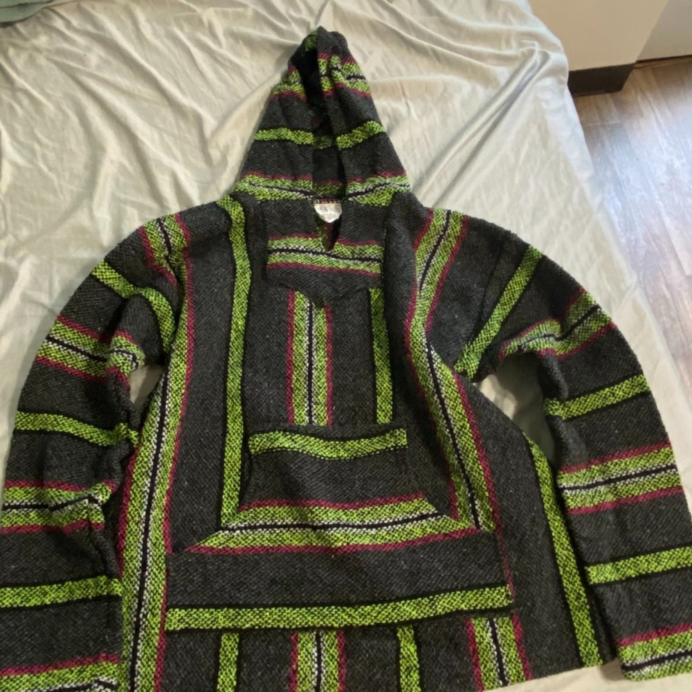 Canyon Creek Striped Woven Baja Jacket Coat Hoodie